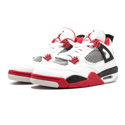 Air Jordan 4 Retro “Fire Red” — Classic White, Black & Red