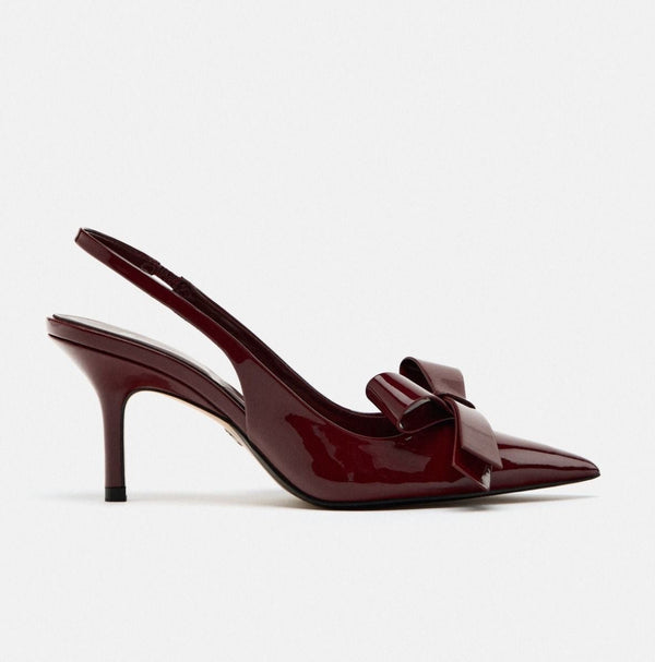 ZARAA Maroon Slingback Heels for Women