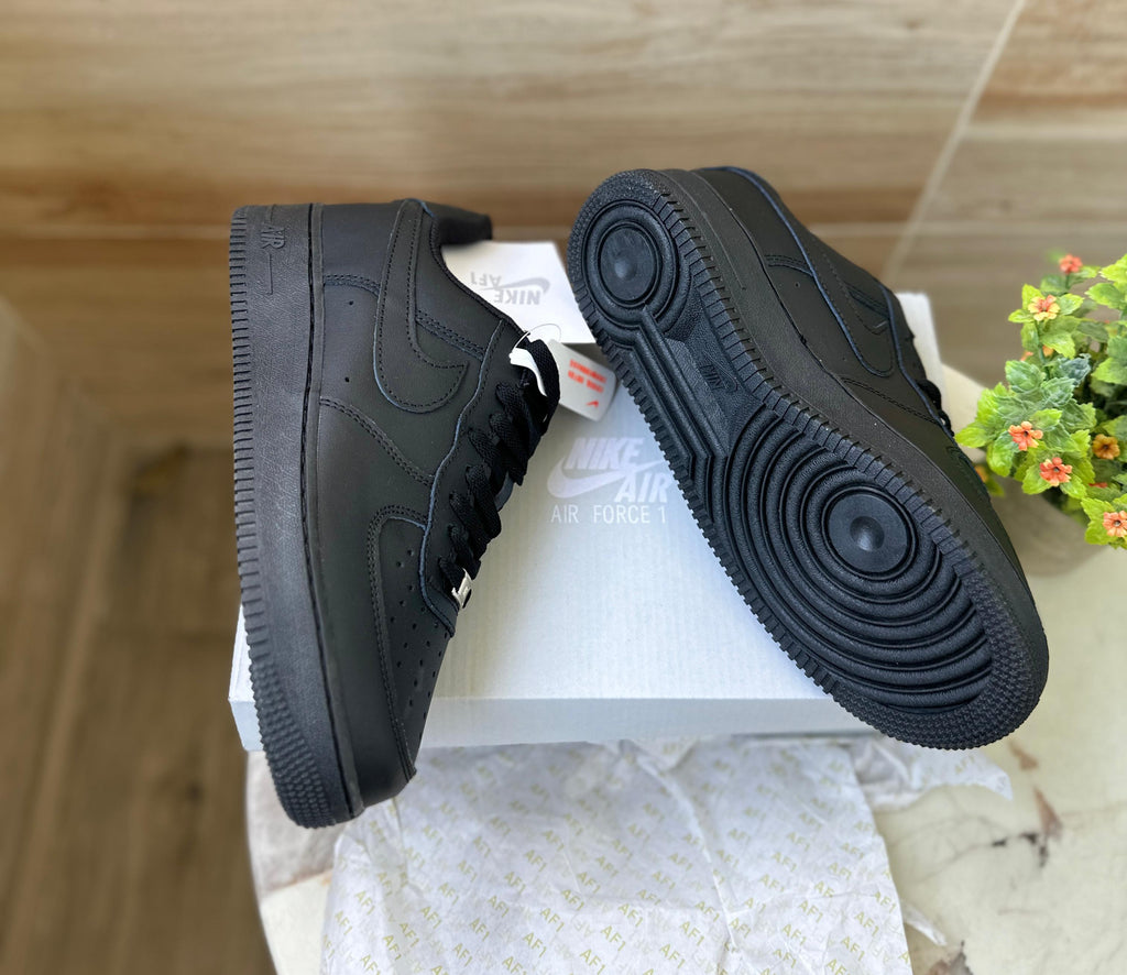 Nike Air Force 1 Low “Triple Black” – Premium Leather Sneakers (Unisex)