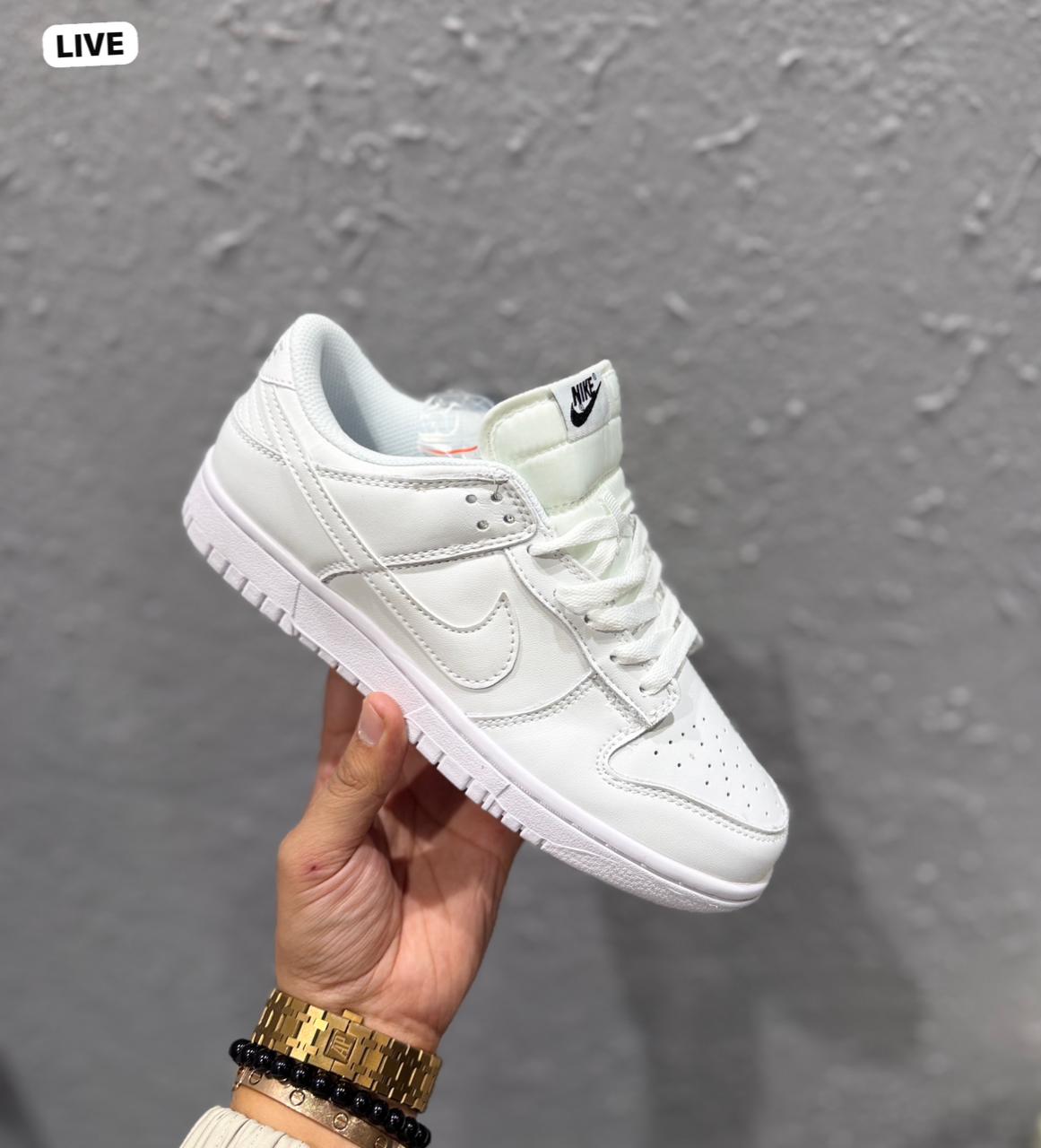 Dunk Low Pure White  ––  Premium Skate Sneakers