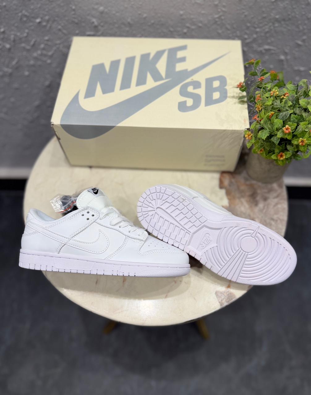 Dunk Low Pure White  ––  Premium Skate Sneakers