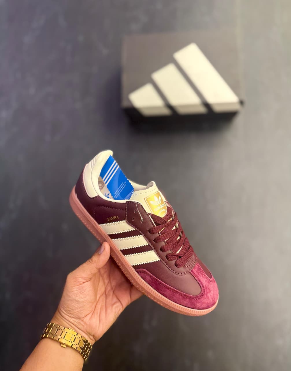 Samba Maroon Sneakers | Retro Adidas Style | WMNS Casual Shoes