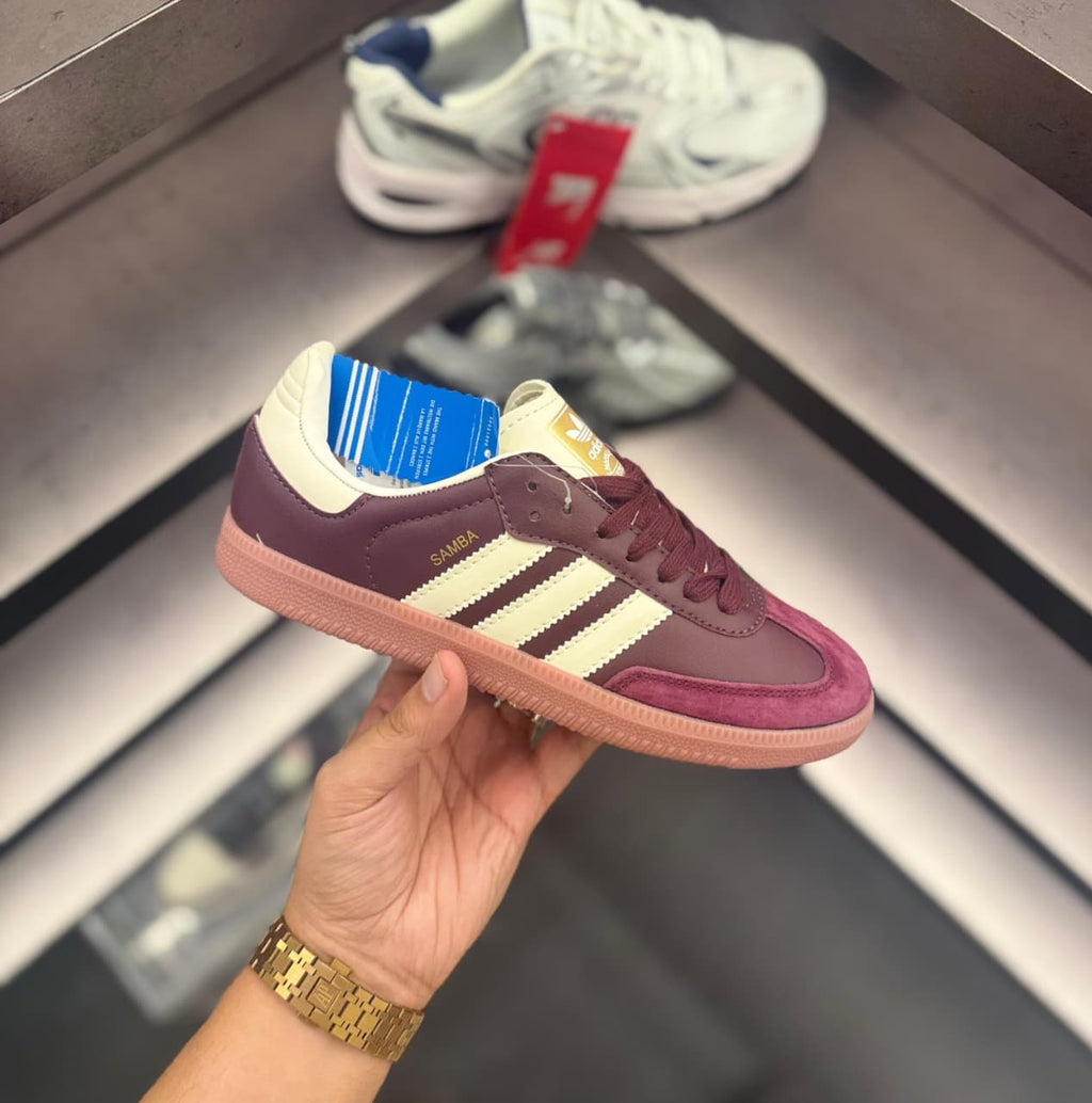 Samba Maroon Sneakers | Retro Adidas Style | WMNS Casual Shoes