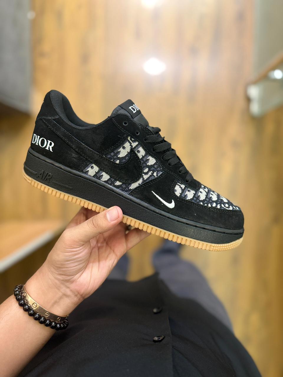 Black Custom AF1 – Dior Keychain Style 2025 Premium Sneakers