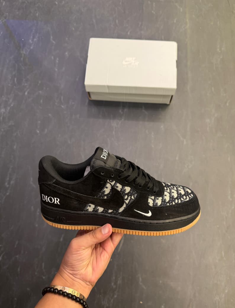 Black Custom AF1 – Dior Keychain Style 2025 Premium Sneakers