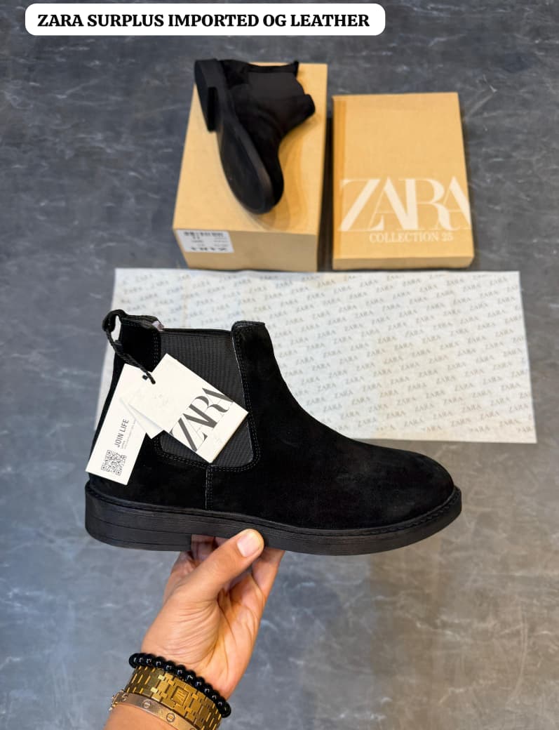 ZARAA Suede Leather Chelsea Boots for Men
