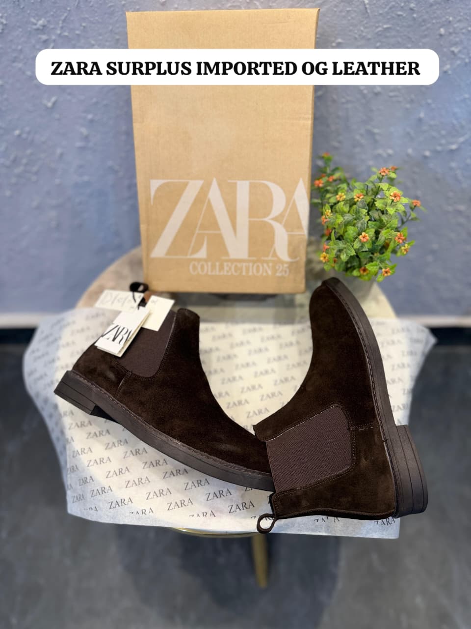 ZARAA Suede Leather Chelsea Boots for Men