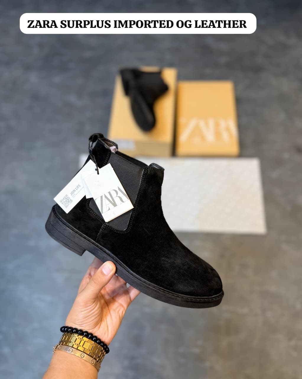 ZARAA Suede Leather Chelsea Boots for Men