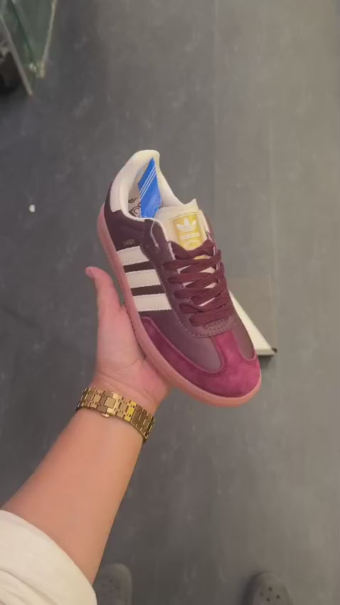 Samba Maroon Sneakers | Retro Adidas Style | WMNS Casual Shoes