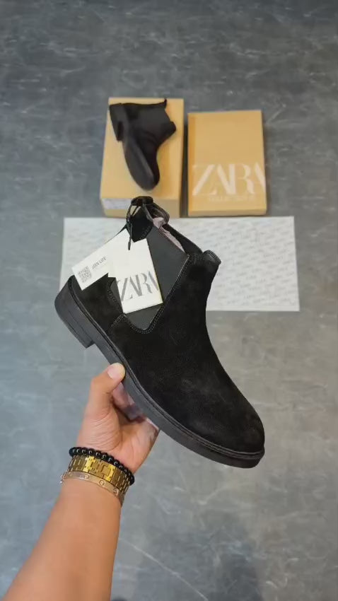 ZARAA Suede Leather Chelsea Boots for Men