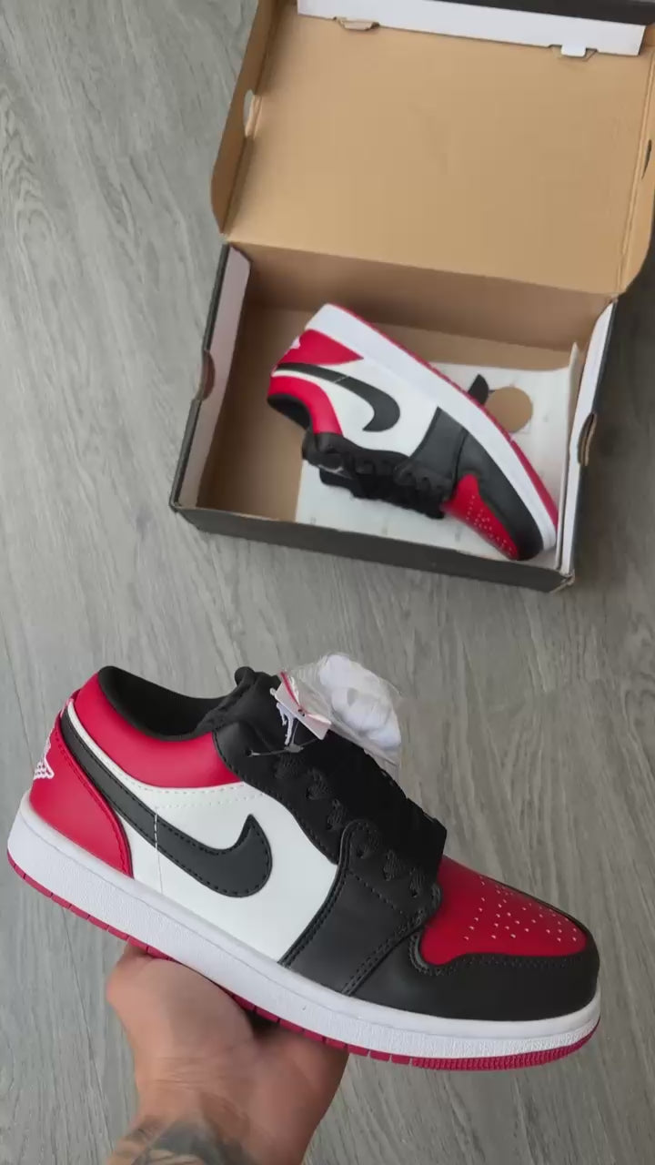 Air Jordan 1 Low Bred Toe – Classic Red/Black