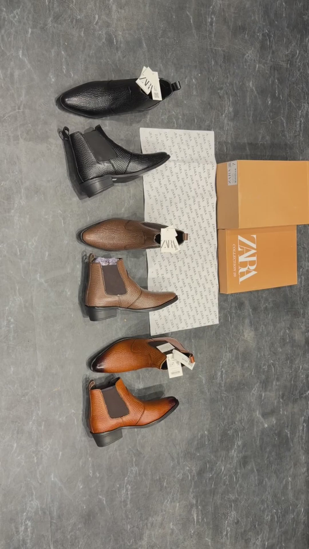 ZARA Snake Print Leather Chelsea Boots – Luxury Men’s Boots 3 Colours